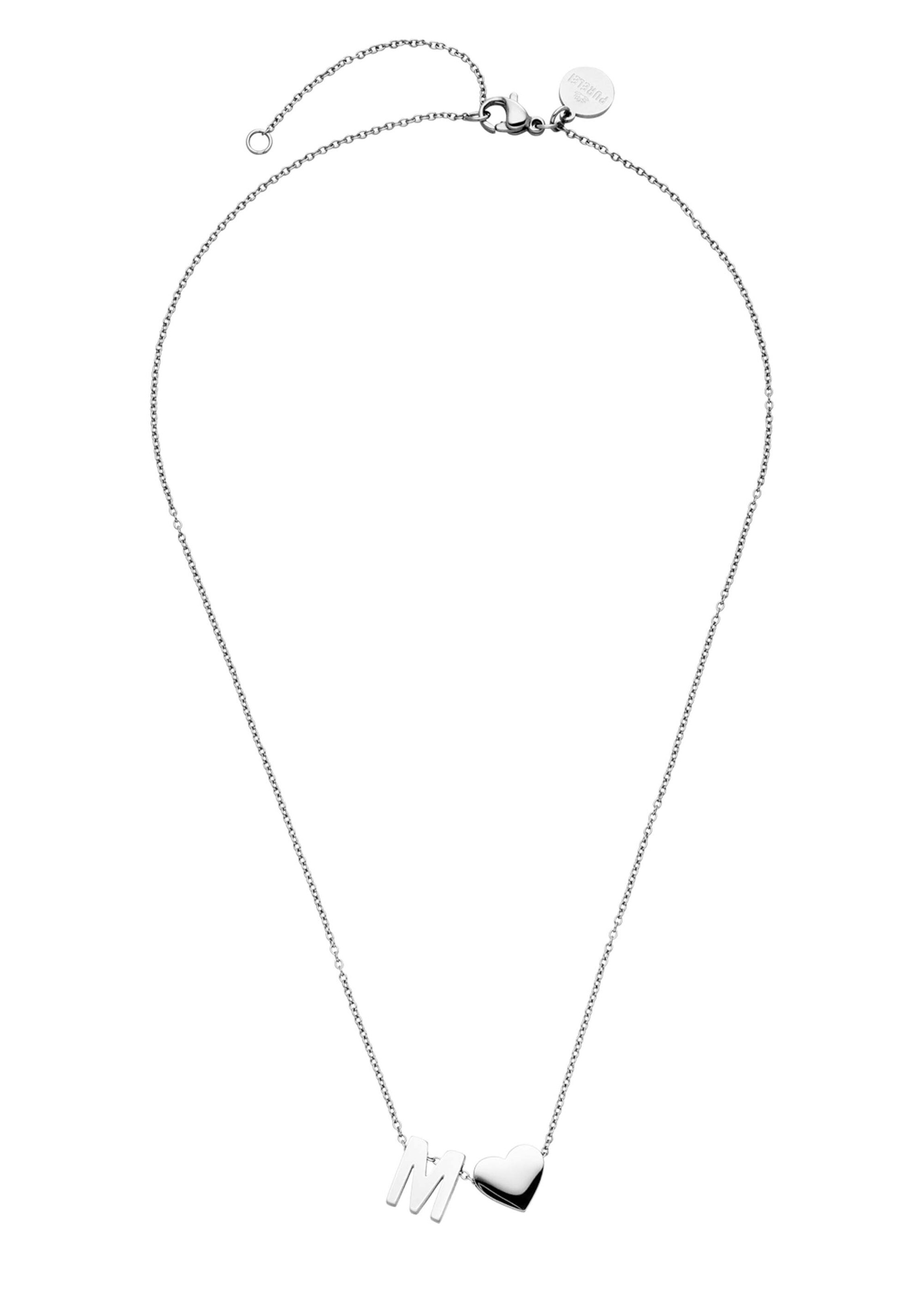 PURELEI Chaîne 'Letter Heart' en argent, Vue avec produit