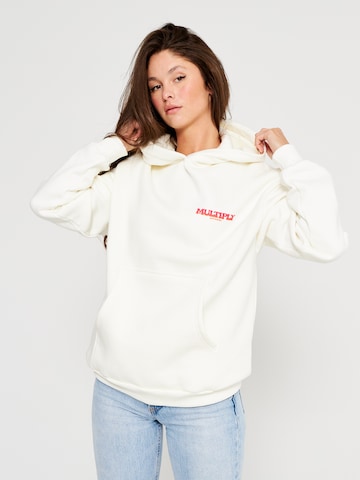 Multiply Apparel Sweatshirt 'Lollipop' i vit: framsida