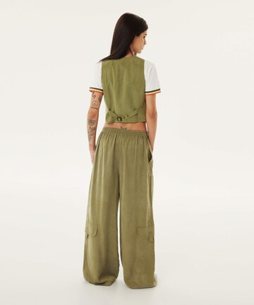 Wide Leg Pantalon Twist en vert