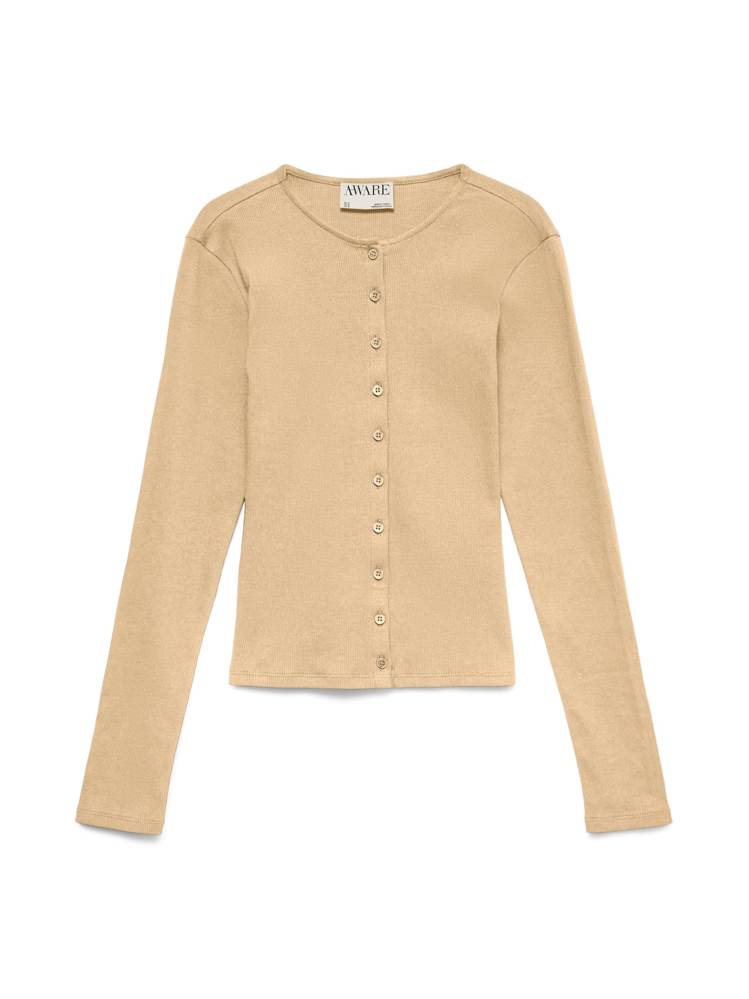 VERO MODA Gebreid vest 'VMEmma' in Beige: voorkant