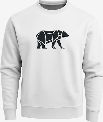 Neverless Sweatshirt 'Bär Lineart Polygon' in White: front