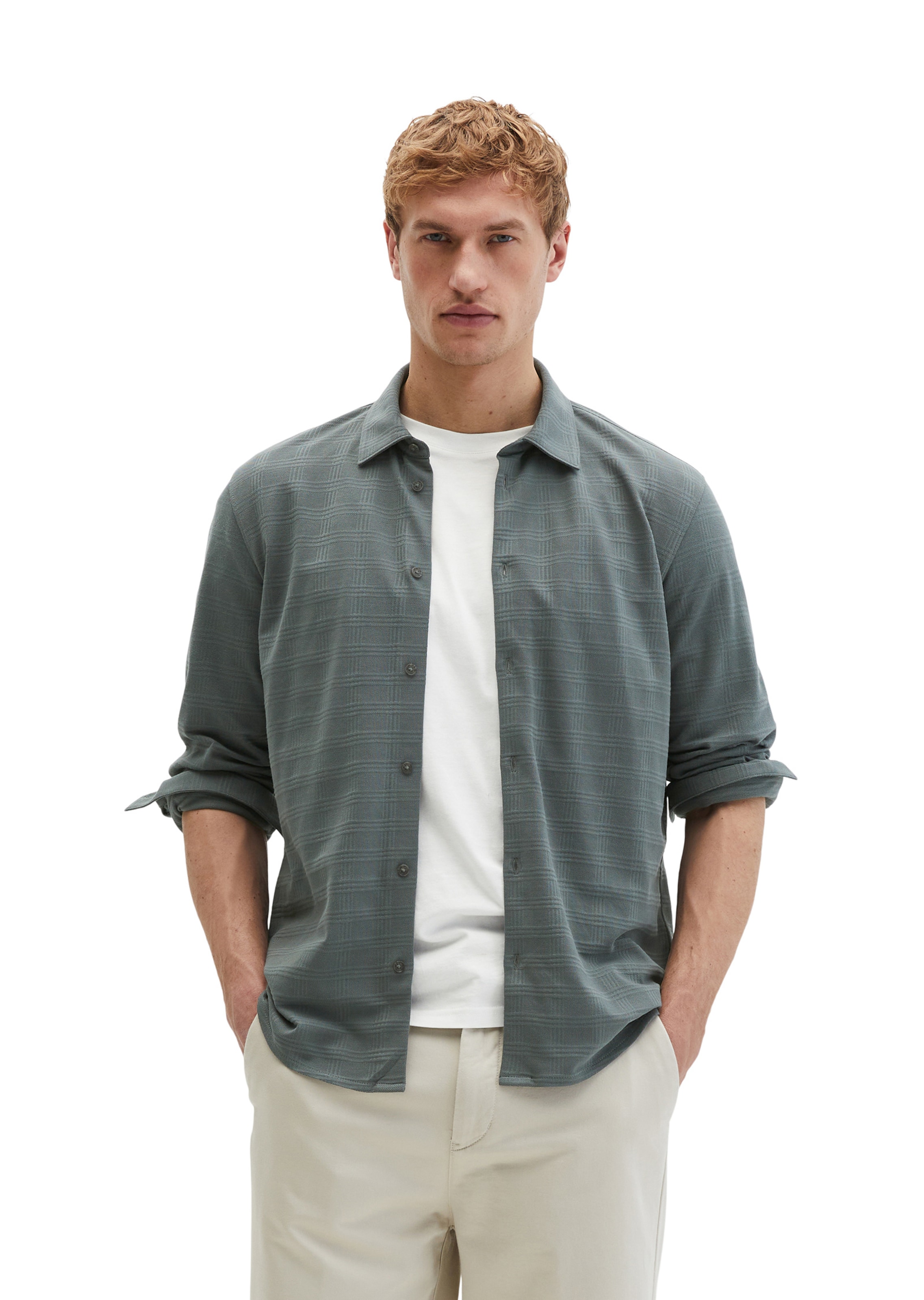 Marc O'Polo Regular fit Button Up Shirt in Green: front