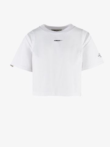 FEMSSY Shirt 'EDGE' in Wit: voorkant