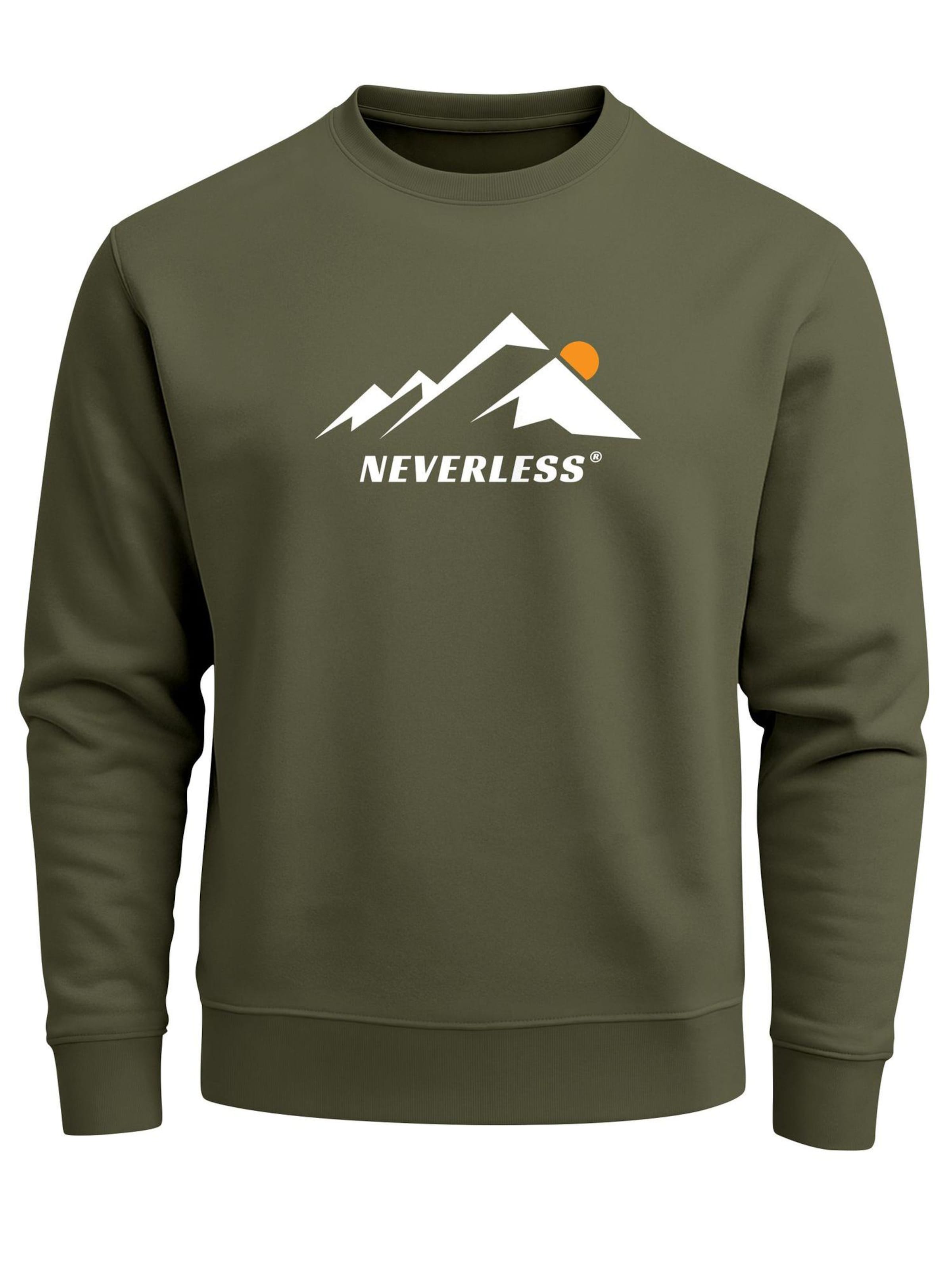 Neverless Sweatshirt 'Minimalistic Mountain'‌‌‌‌‌‌‌ in Grün: Vorderseite