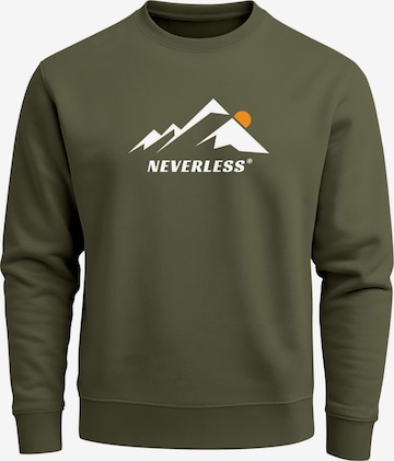 Neverless Sweatshirt 'Minimalistic Mountain' in Grün: Vorderseite