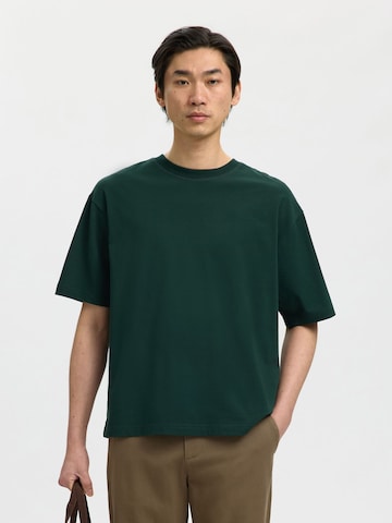 SELECTED - Camiseta en verde: frente