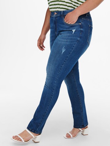 ONLY Carmakoma Slimfit Jeans 'Lauw' in Blauw