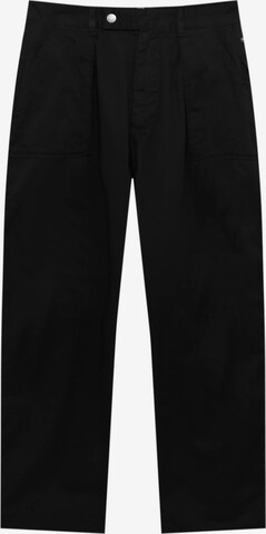 Pull&Bear Voľný strih Plisované nohavice - Čierna: predná strana
