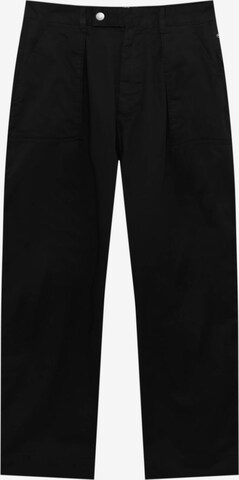 Loosefit Pantalon à pince Pull&Bear en noir : devant