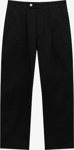Pull&Bear Élére vasalt nadrágok - fekete: elől