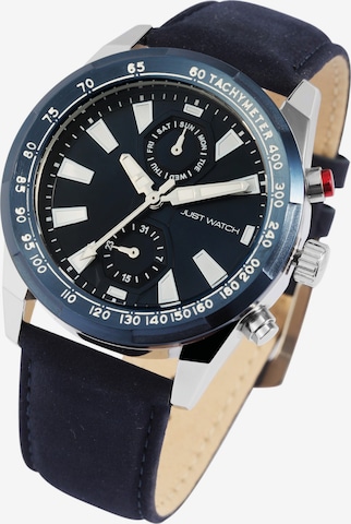 Just Watch Analoguhr 'Thobie, Datumsanzeige' in Blau: Vorderseite