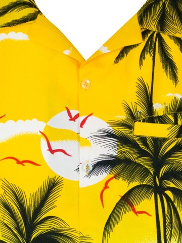 King Kameha Shirt 'Beach' in Yellow