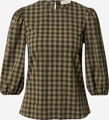 Oasis Blouse 'Gingham' in Groen: voorkant