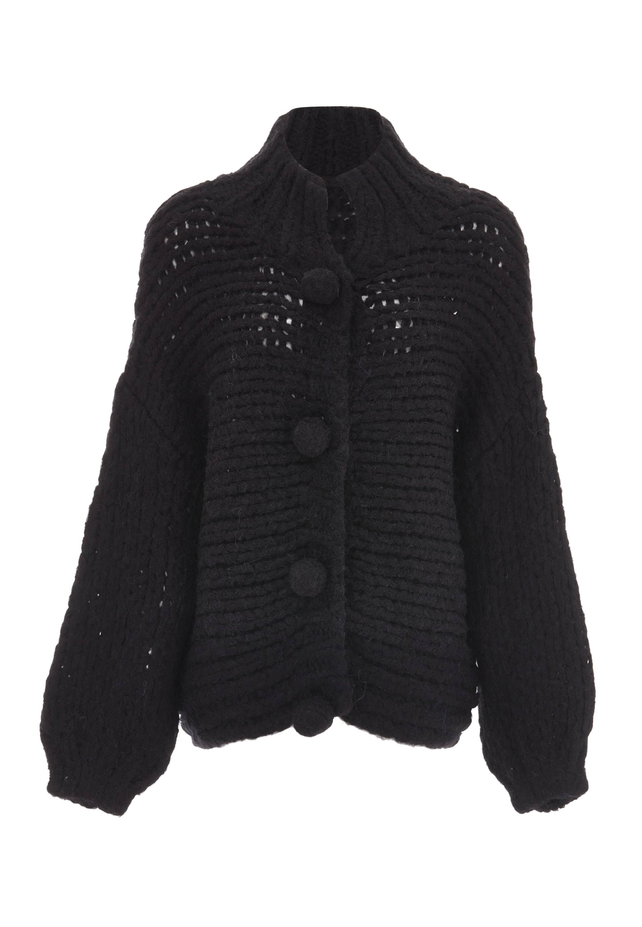 ebeeza Strickjacke in Schwarz: Vorderseite
