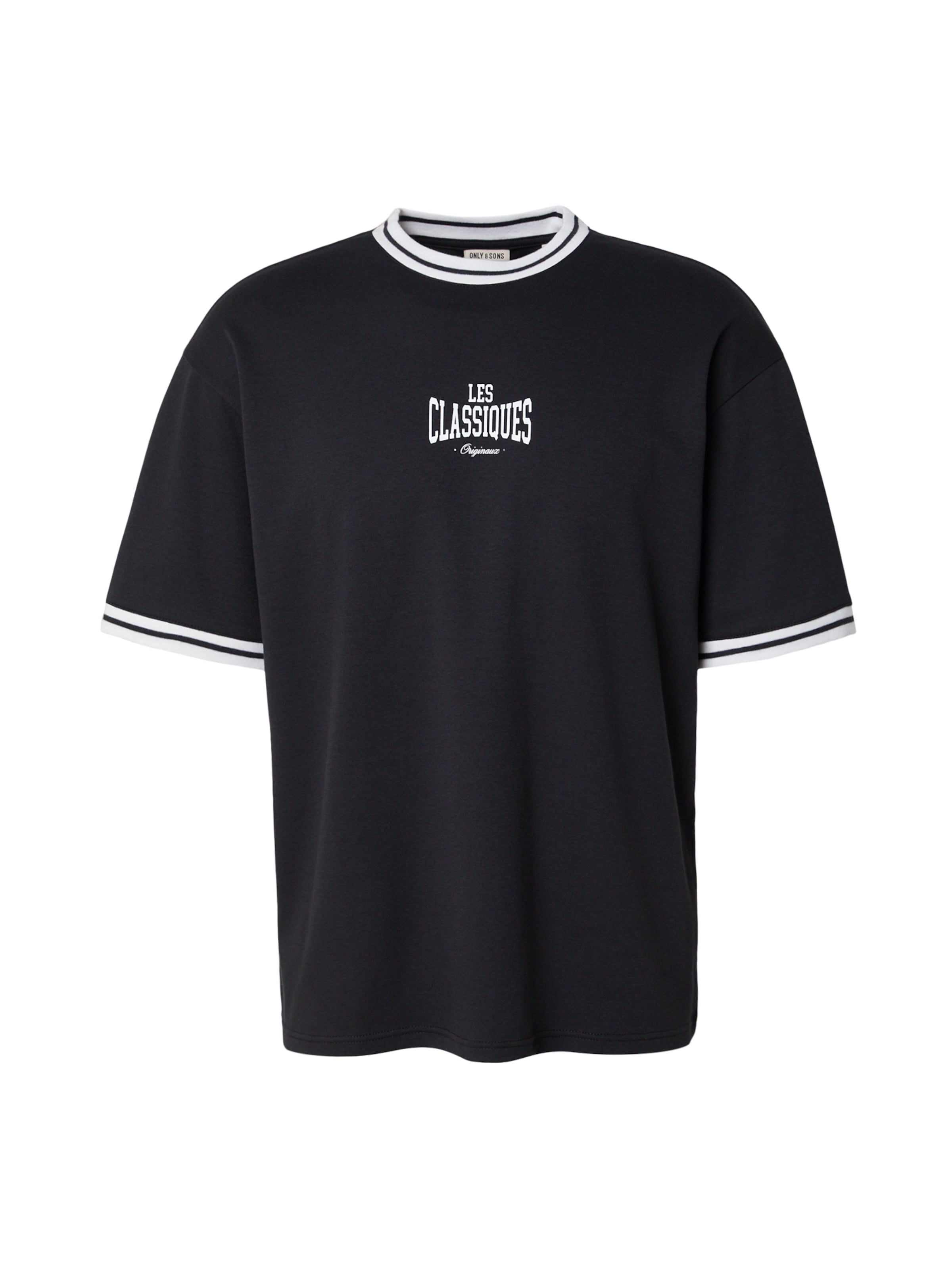 Only & Sons T-Shirt 'ONSLES CLASSIQUES CASPIAN' in schwarz / weiß, Produktansicht