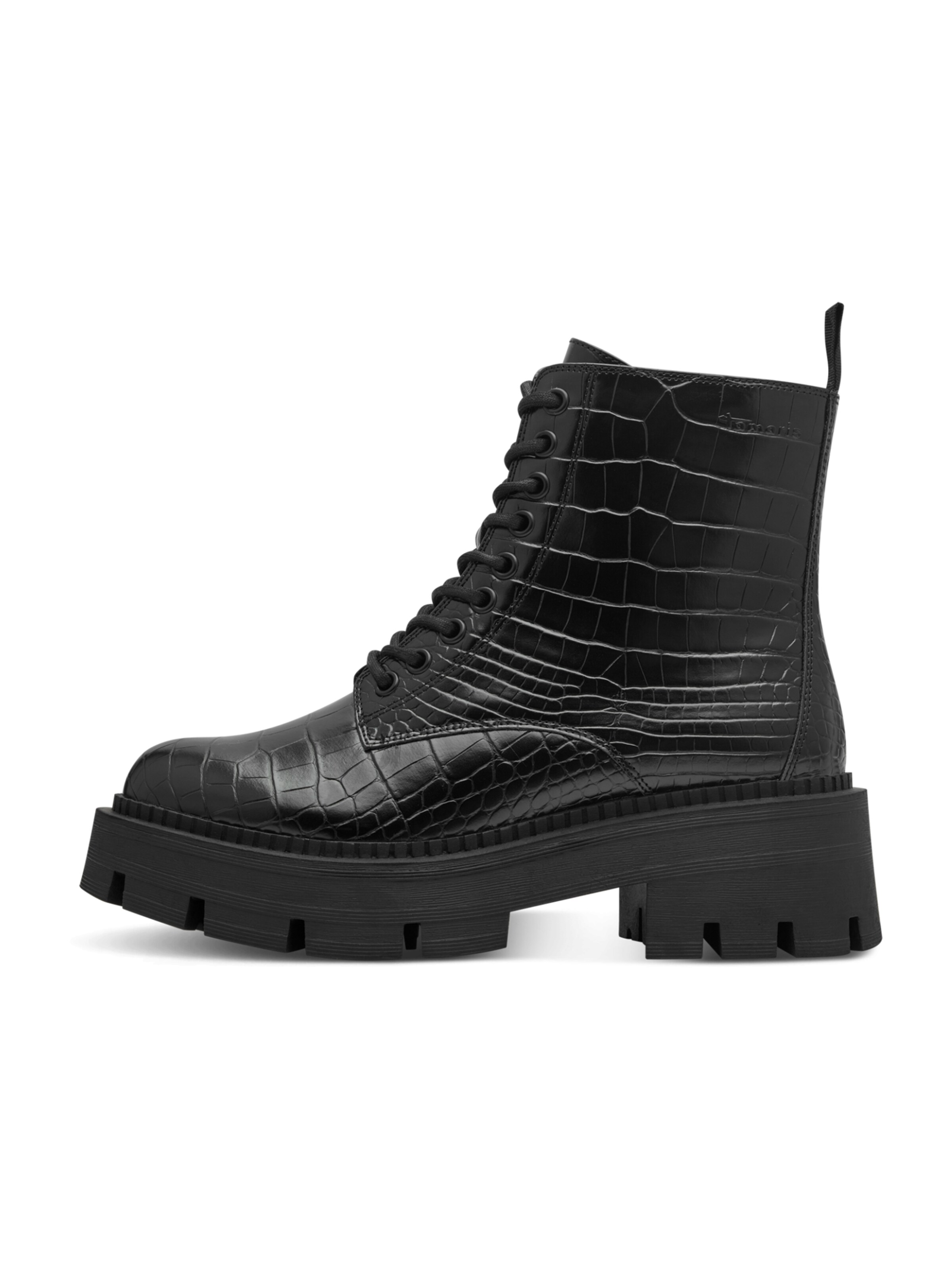 Tamaris Fűzős rövid szárú csizmák - fekete