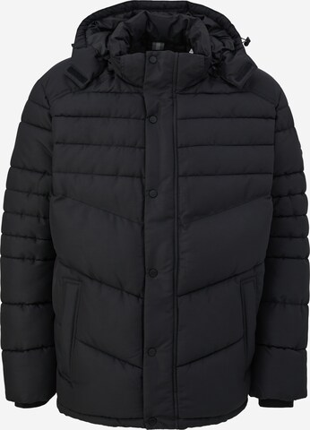 s.Oliver Men Big Sizes Winter Jacket in Black: front