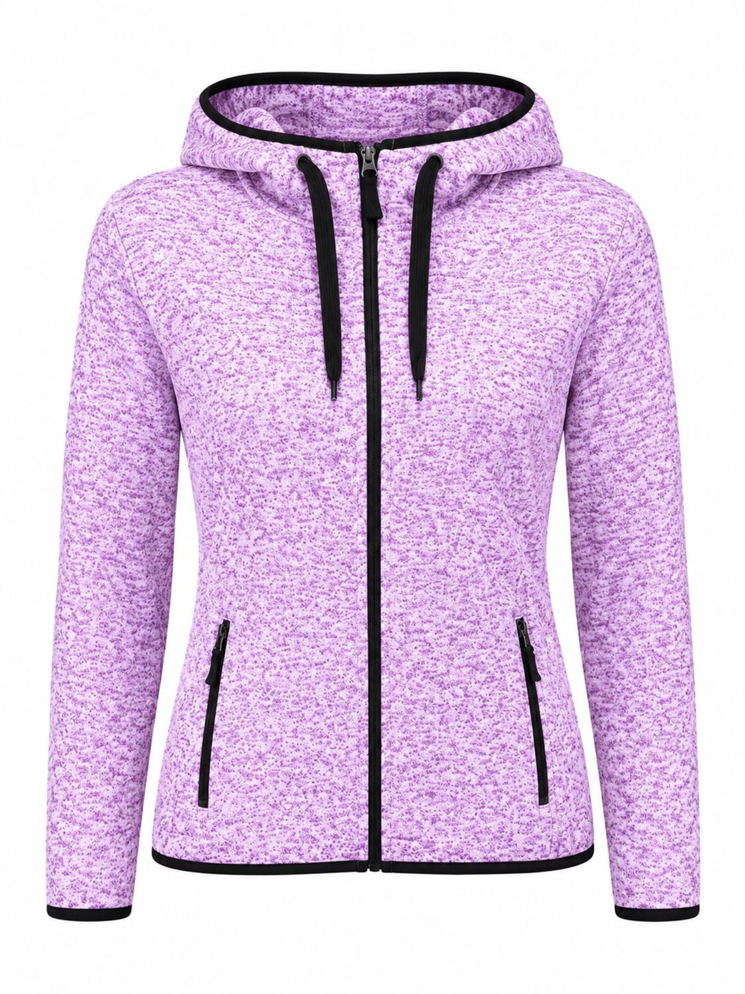 Stedman Fleece jas 'Stedman Dames Fleece Vest met Capuchon - Knit Fleece' in Roze: voorkant