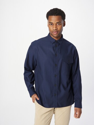 minimum - Comfort Fit Camisa 'KANJE' em azul: frente