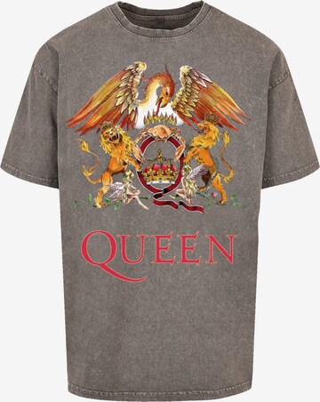 F4NT4STIC Shirt 'Queen Classic Crest' in Grijs: voorkant