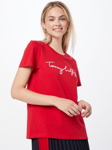 T-shirt TOMMY HILFIGER en rouge : devant