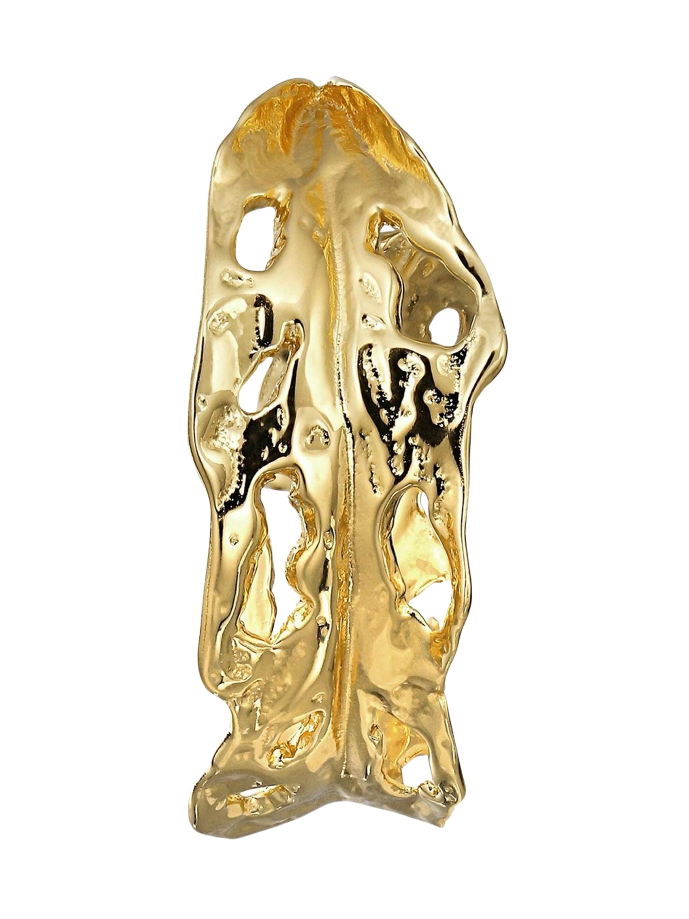 Jane Kønig Oorbellen 'Leaf' in Goud: voorkant