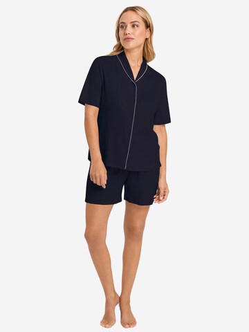 Hanro Pyjama 'Natural Comfort' in Blau