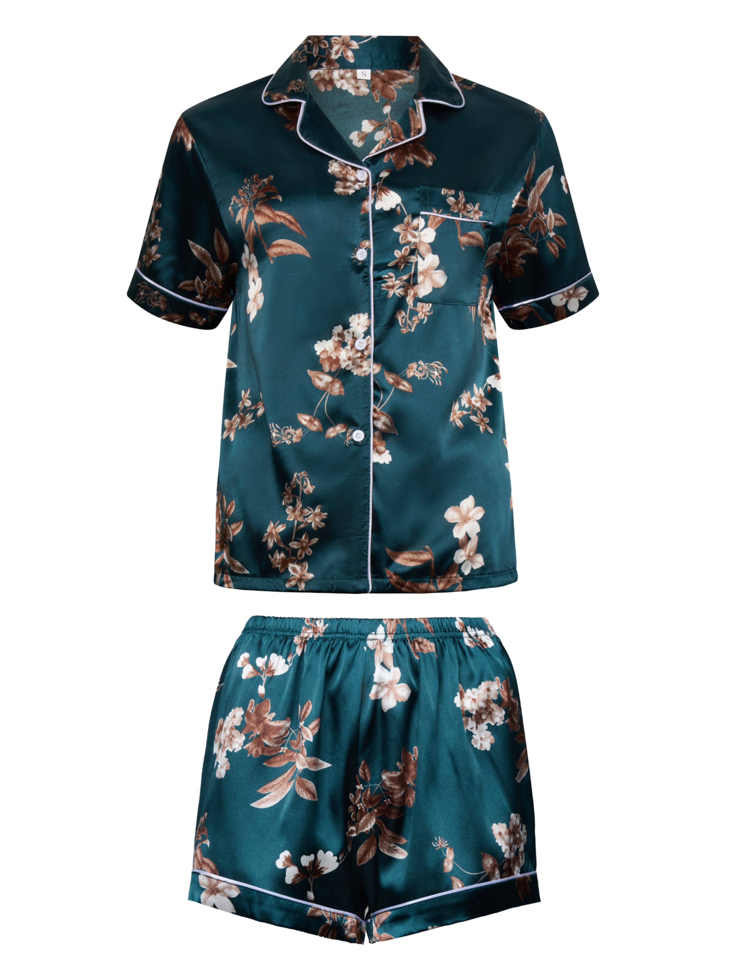 Orchibelle Short Pajama Set in Green: front