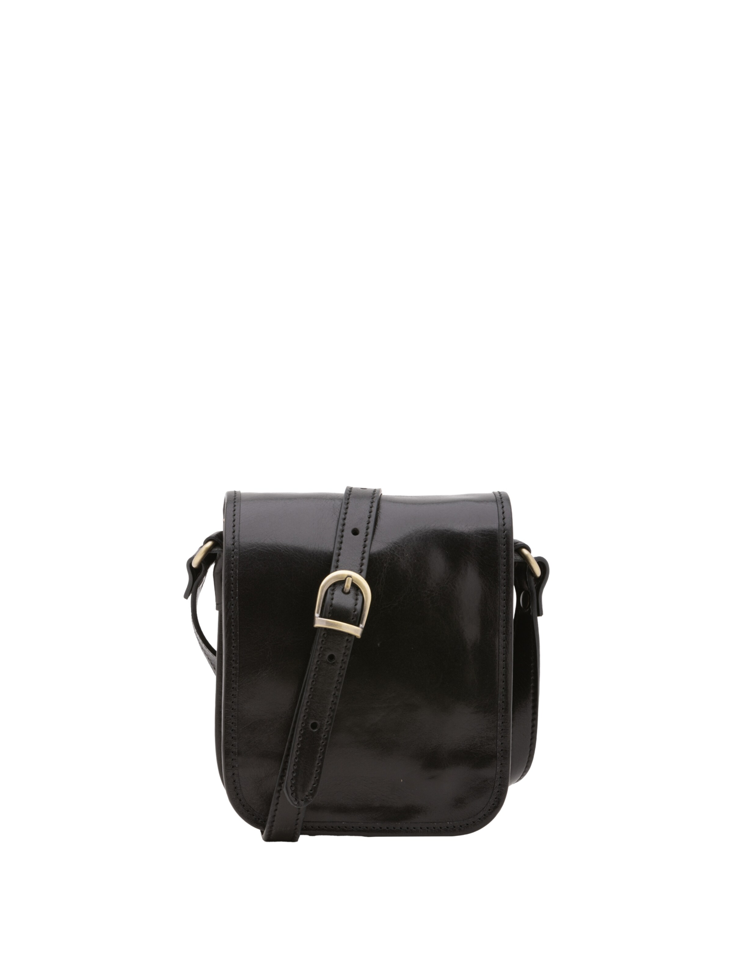 Borsa a tracolla 'Borsa a tracolla uomo vera pelle con calamita - Made in Italy' di I Fratelli in nero: frontale