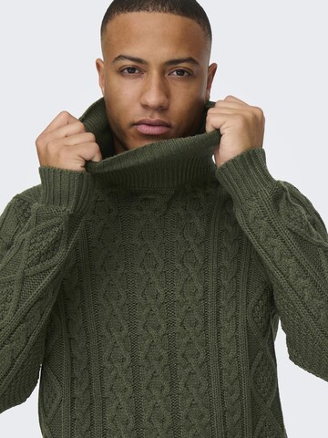 Only & Sons Sweter 'Rigge' w kolorze zielony
