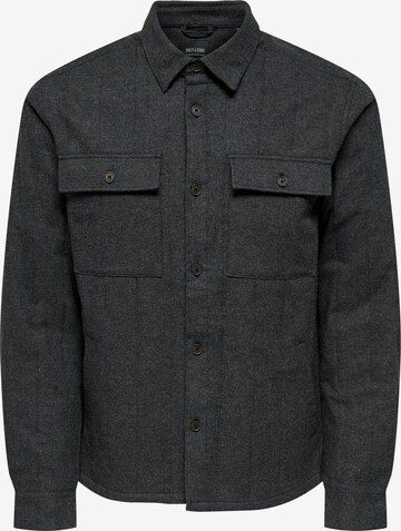 Only & Sons Regular Fit Skjorte 'Zem' i grå: forside