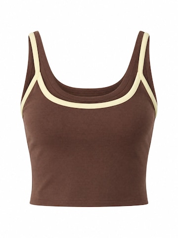 EthiquetTop 'Crop Top' - smeđa boja: prednji dio