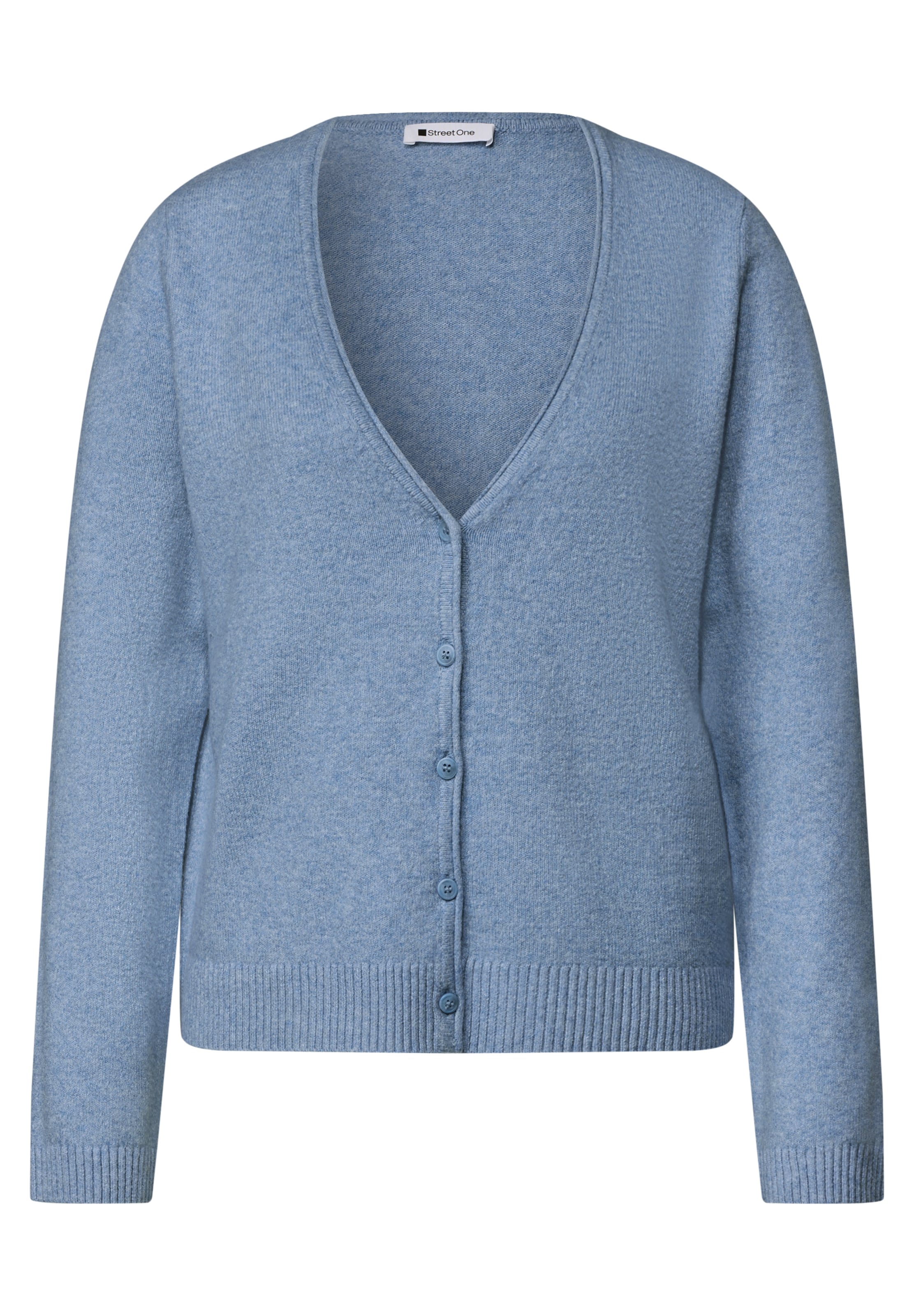 STREET ONE Cadigan mit V-Neck und Knopfleiste in Blau: Vorderseite