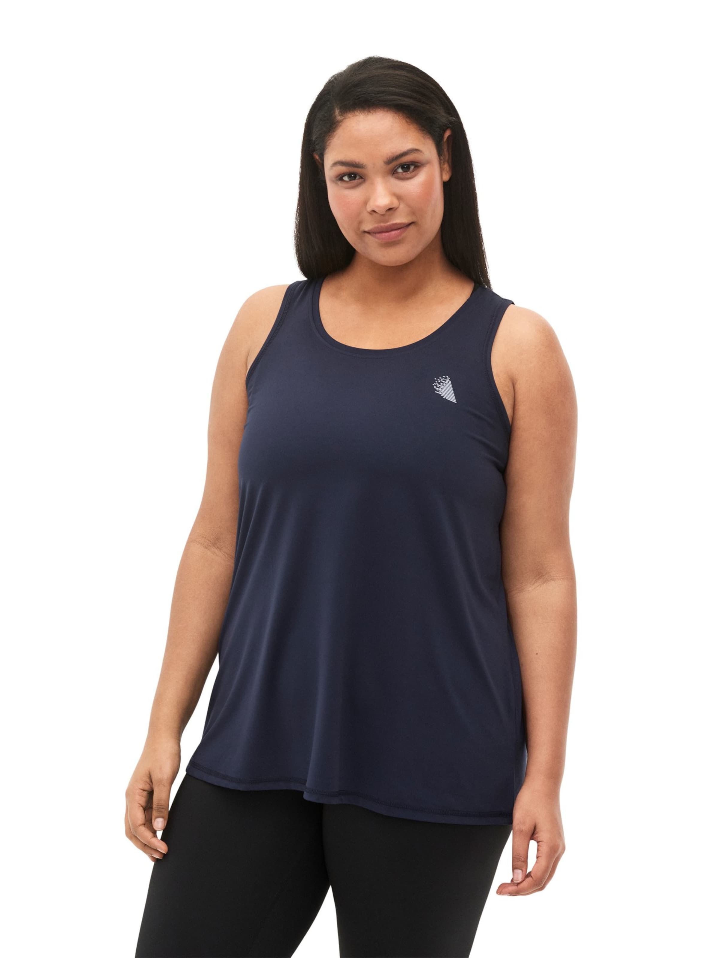 Sport top 'BASIC' de la Active by Zizzi pe negru: față
