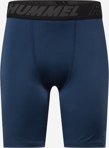 Hummel Skinny Workout Pants in Blue: front