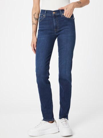 7 for all mankind نحيف جينز 'ROXANNE' بلون أزرق: الأمام