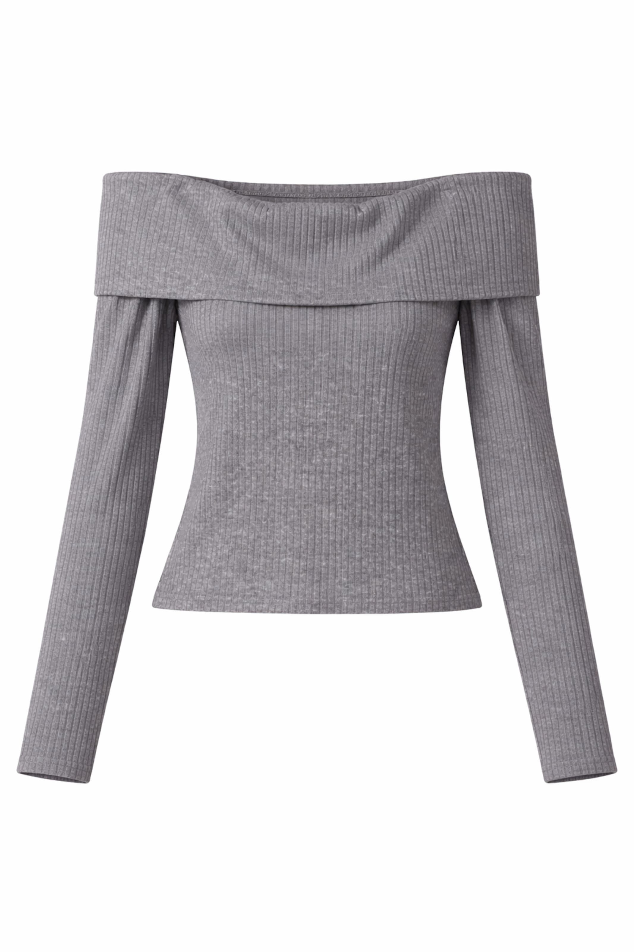 BRAVE SOUL Shirt in Grijs: voorkant