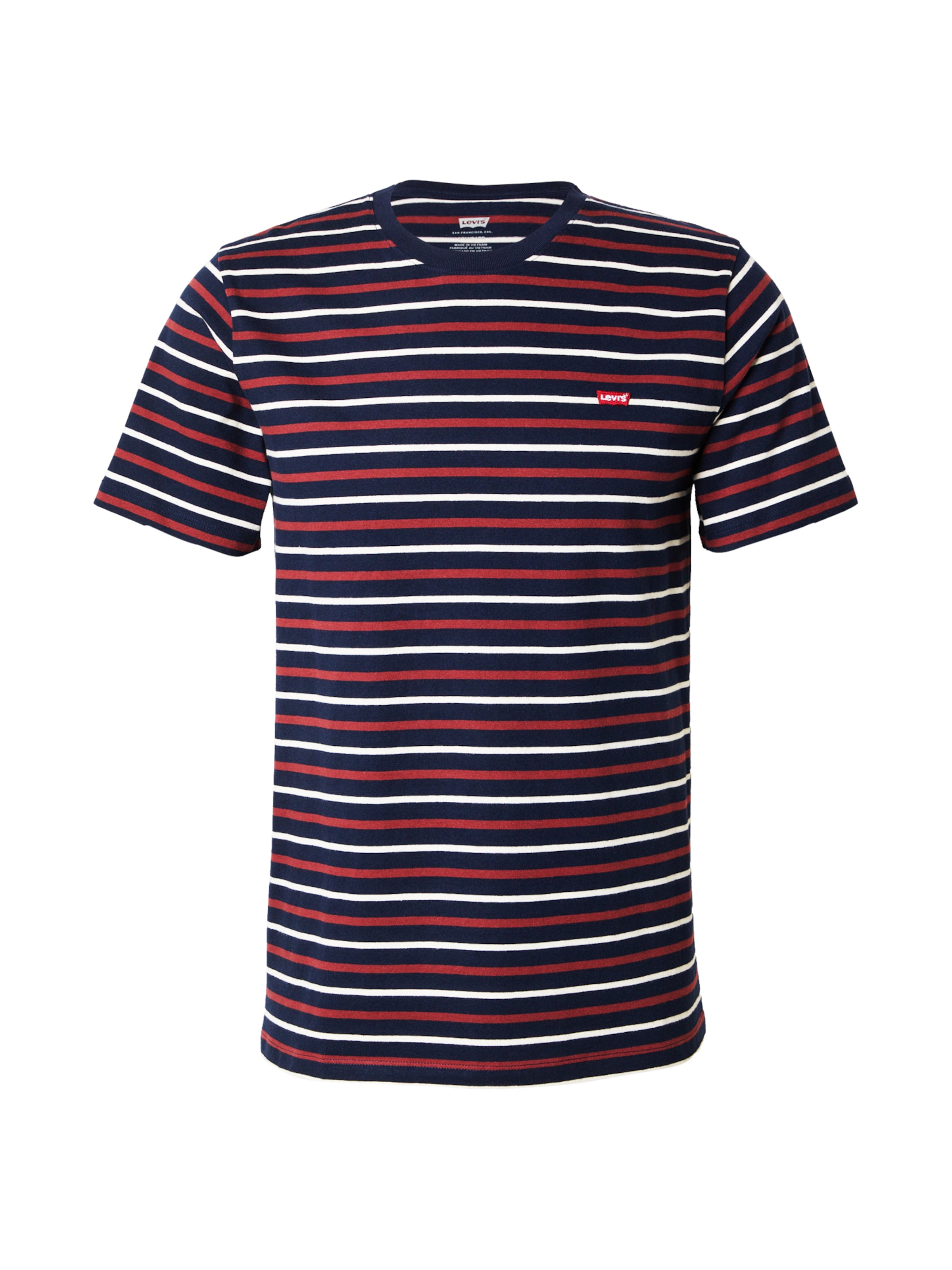 LEVI'S ® T-Shirt 'SS Original HM Tee' en bleu marine / rouge foncé / blanc, Vue avec produit
