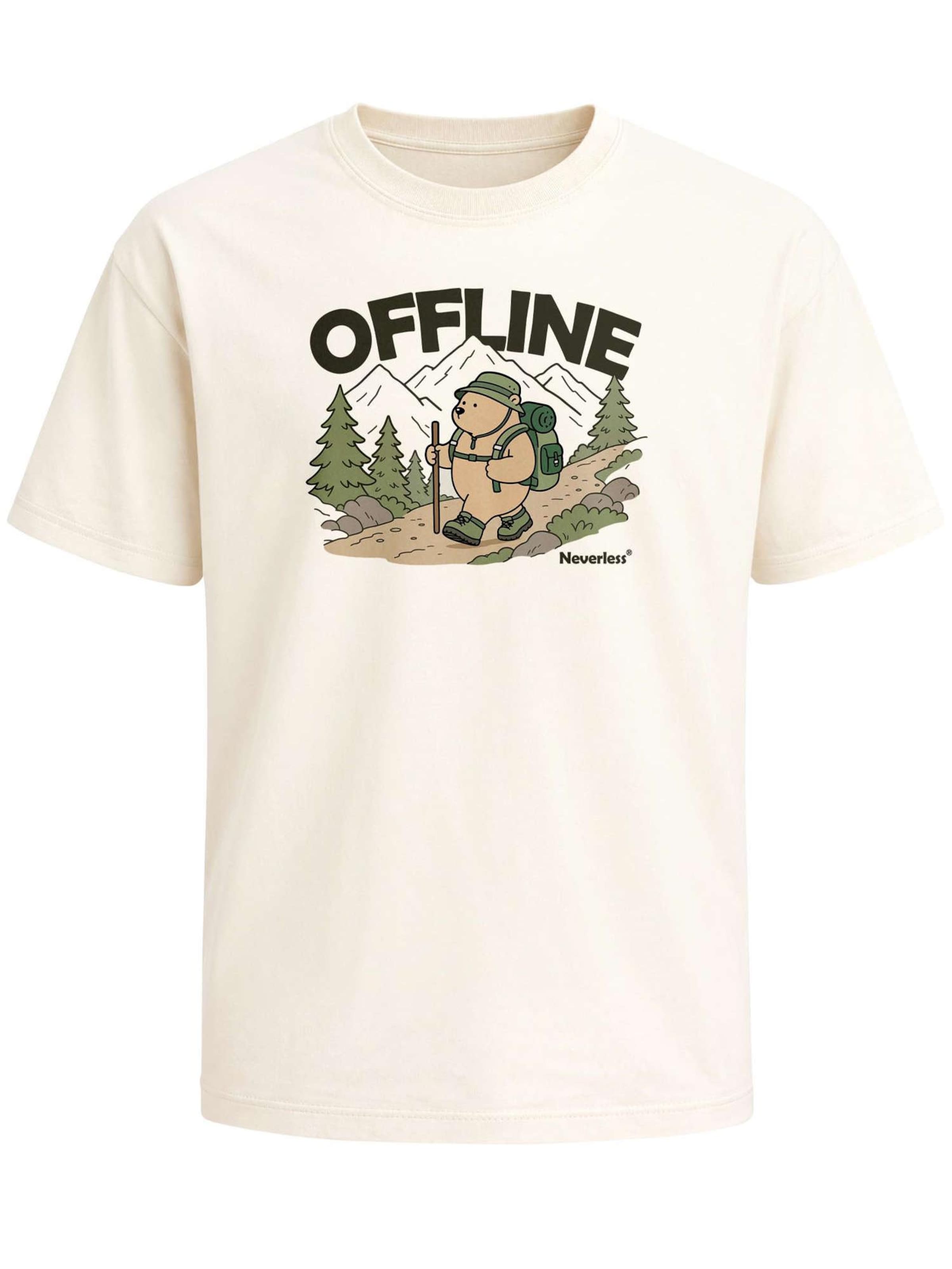 Neverless Shirt 'Hike Adventure Bear' in Beige: front