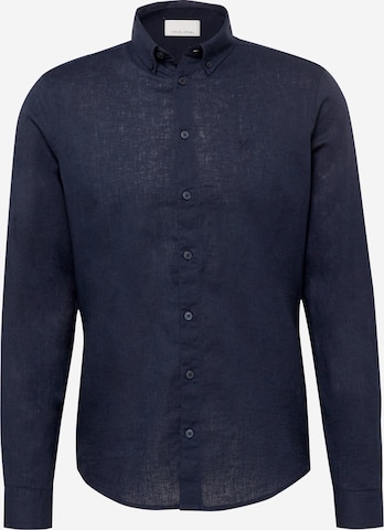 Casual Friday - Ajuste regular Camisa 'Anton' en azul: frente