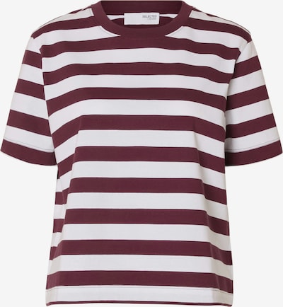 Marškinėliai 'SLFESSENTIAL' iš SELECTED, spalva – baklažano spalva / balta, Prekių apžvalga