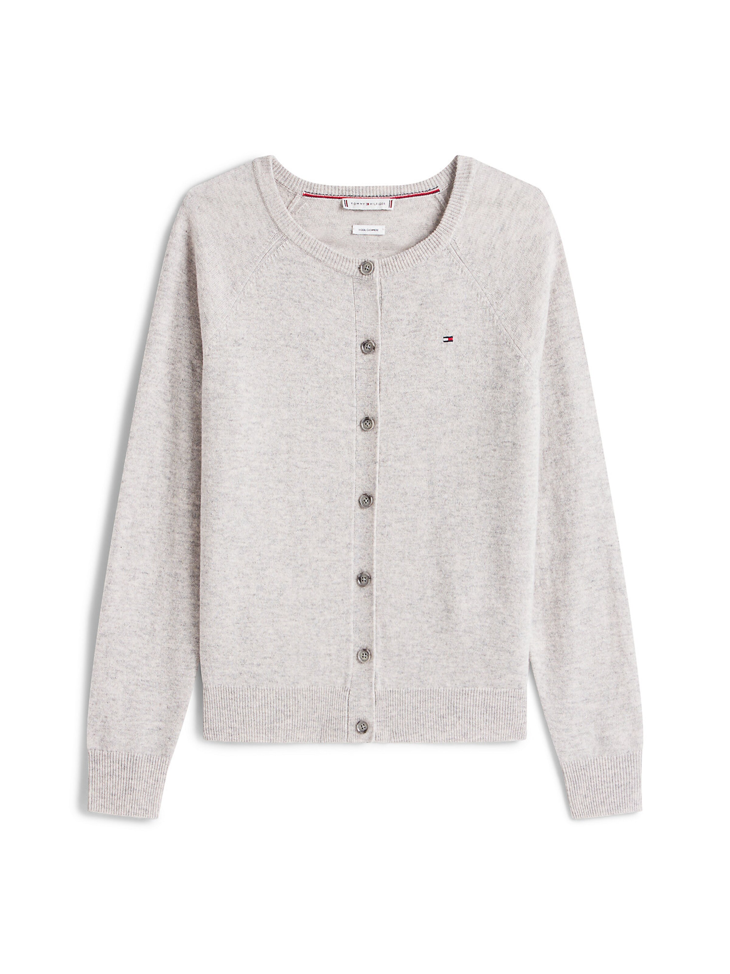 TOMMY HILFIGER Strickjacke in Grau: Vorderseite