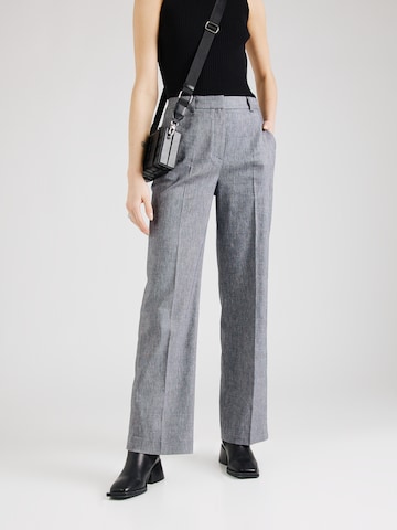 s.Oliver BLACK LABEL Wide Leg Bukser med fals i blå: forside