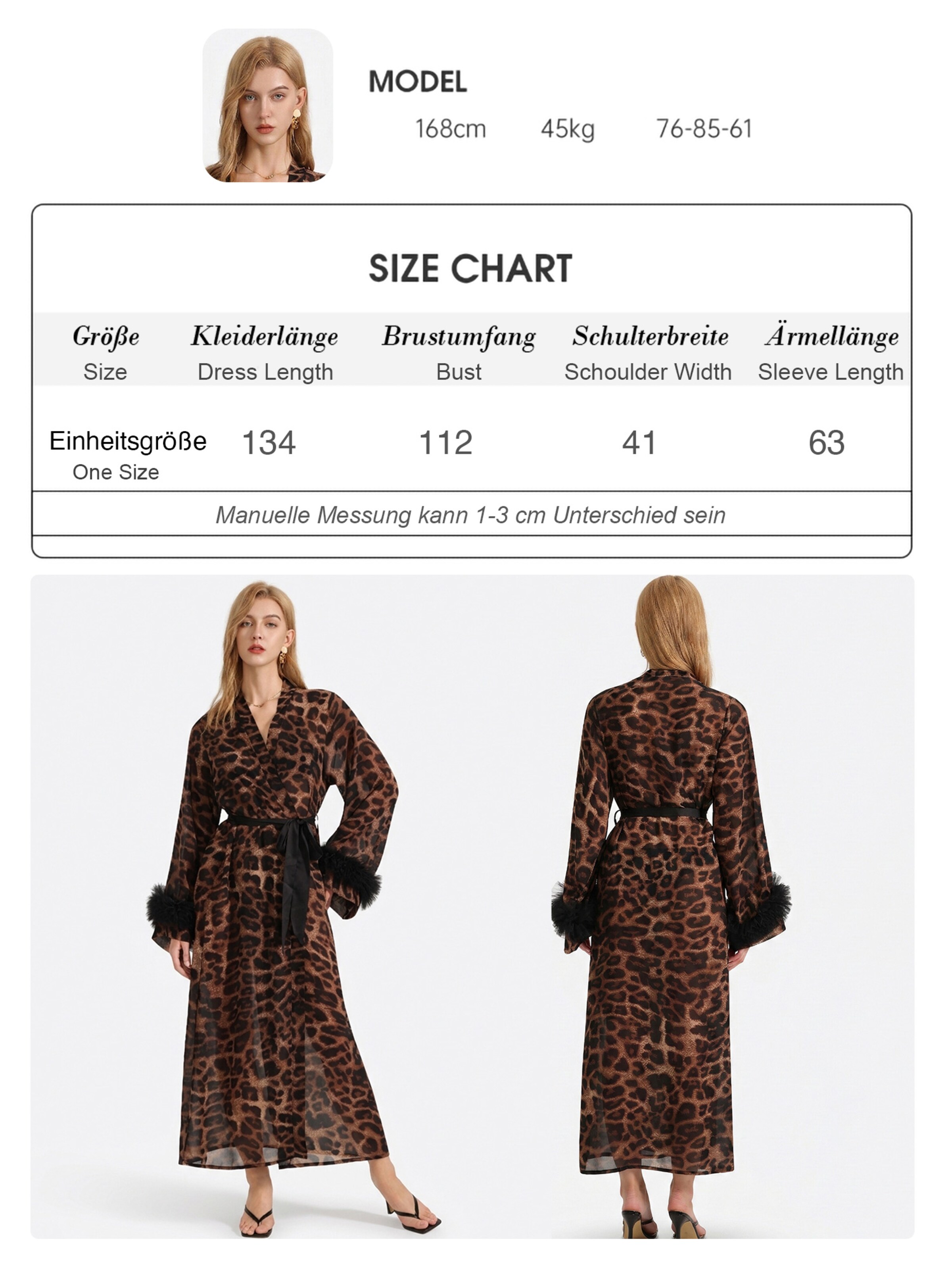Vivi Idee Dressing Gown 'leopard' in Brown