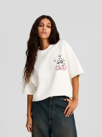 Bershka T-Shirt in Weiß: Vorderseite
