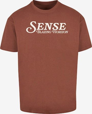 9N1M SENSE T-Shirt 'Blazing Horizon' in Braun: predná strana