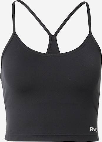 Sport top de la RVCA pe negru: față