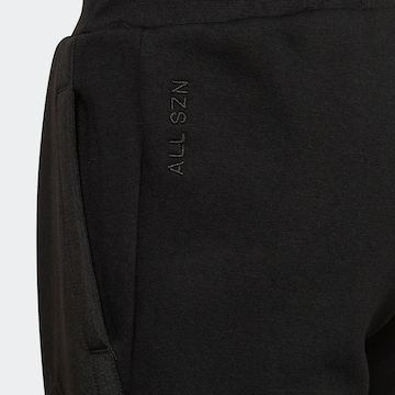 ADIDAS SPORTSWEAR Tapered Workout Pants 'All Szn Fleece' in Black