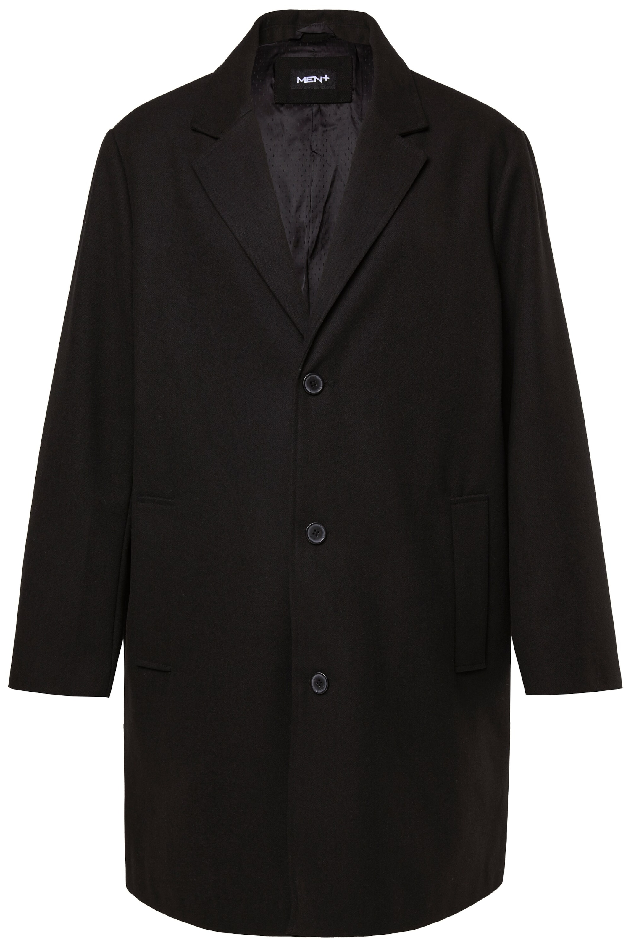 Men Plus Between-seasons coat in Black: front