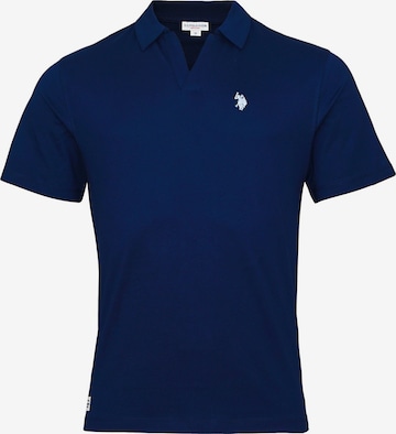 U.S. POLO ASSN. Poloshirt 'Knopflos' in Blau: Vorderseite